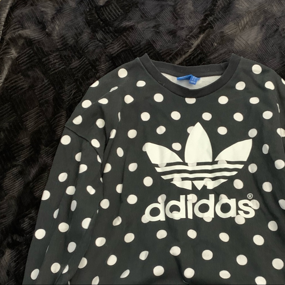 ADIDAS polka dot crew neck
